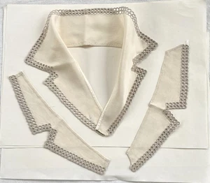 Conjunto de cuello y puños de seda vintage - Imagen 1 de 1