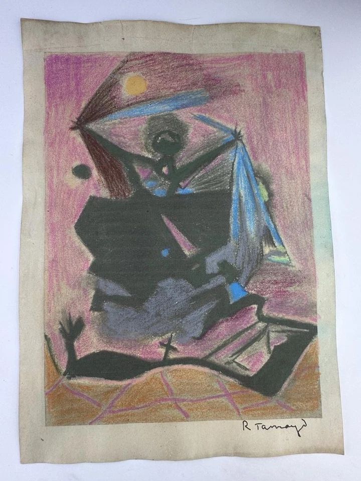 Rufino Tamayo COA 艺术绘画 原版绘画 复古纸 签名 — 第 1/3 张图片