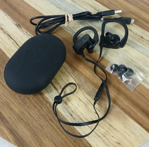 Beats by Dr. Dre Powerbeats3 In Ear WIRELESS Headphones BLACK TESTED EXTRAS - Picture 1 of 7