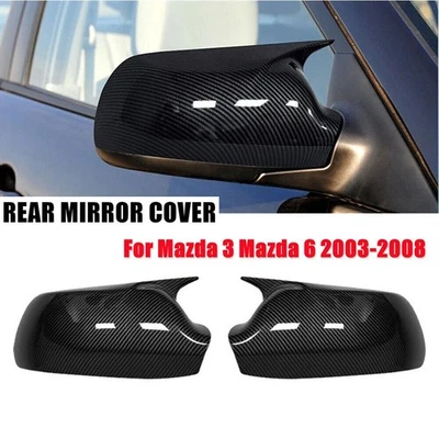 Cubierta de espejo retrovisor lateral de fibra de carbono OX bocina para Mazda 3 Mazda 6 2003-2008 Foto 1 de 4