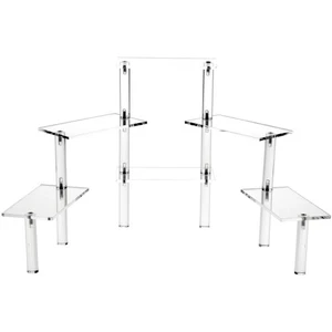 Plymor Clear Acrylic Rectangular 6-Platform Multi-Item Riser, 10.25" H x 26" W - Picture 1 of 1