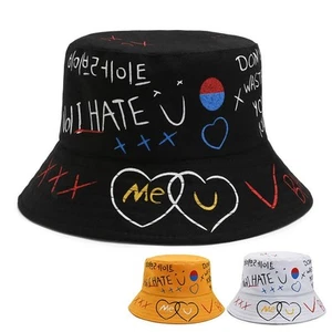 Graffiti Heart Bucket Hat Essential Fashion Item for Outdoor Enthusiasts - Picture 1 of 15