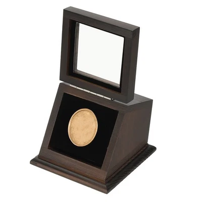 Vitrina de monedas 1 ranura caja de presentación de monedas apta para moneda de 38-44,5 mm, marrón Foto 1 de 4