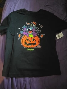 Disneyland Stitch Pumpkin Halloween Black SS T-Shirt Kids Sz S NEW With Tag. Y - Picture 1 of 5