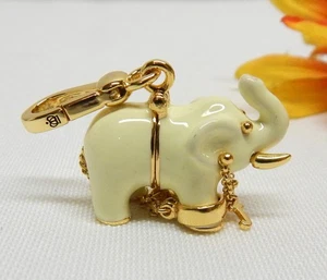 JUICY COUTURE GOLD TONE ENAMELED ELEPHANT CHARM PENDANT - Picture 1 of 4