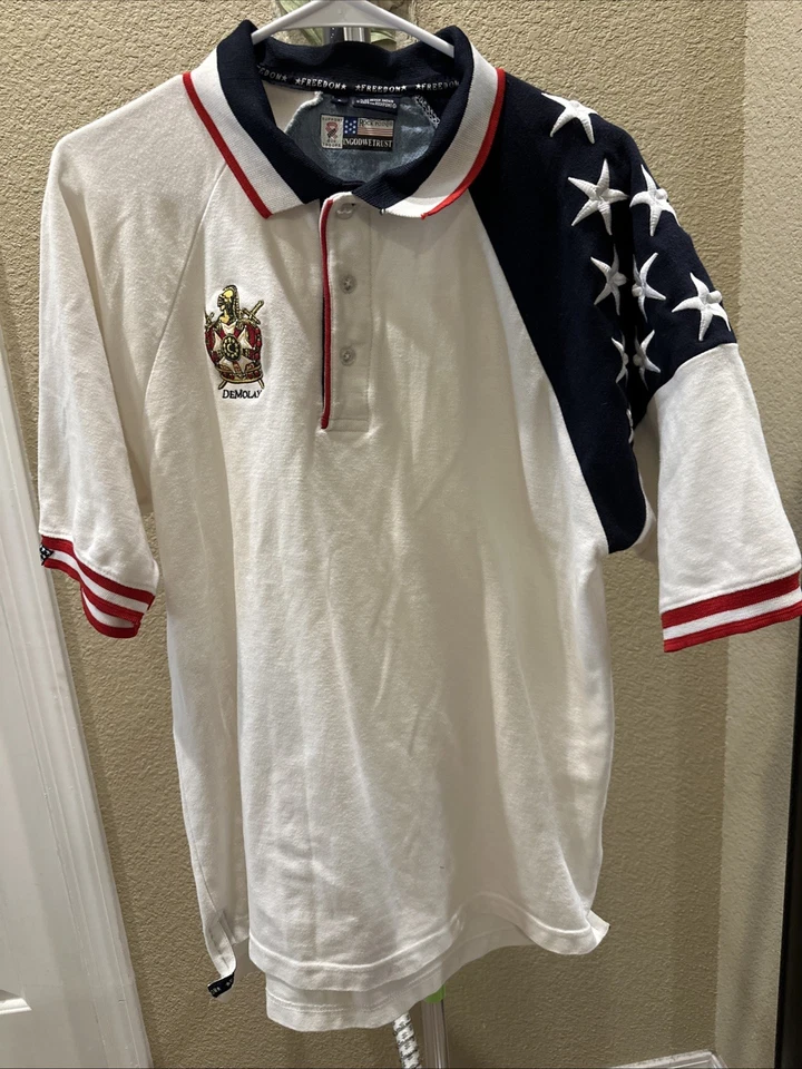 Polo Rock Point Freedom Talla-L Blanco/Azul Marino/Rojo Foto 1 de 4