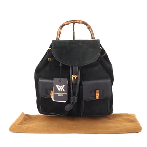GUCCI Suede Bamboo Lock Backpack Luxus Designer Leder Rucksack OP: 1100 € - Bild 1 von 18