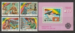1983 Vietnam Stamps World Communications Year Sc # 1331-1335 MNH - Picture 1 of 1