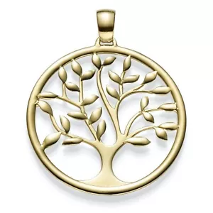 Goldanhänger Lebensbaum Baum Amulett 585 Gelbgold 33x40mm Damen Halsschmuck Neu - Bild 1 von 3
