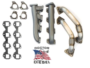 High Flow Exhaust Manifolds & Up Pipes for 01-04 Chevy GMC 6.6L Duramax Diesel - Picture 1 of 1