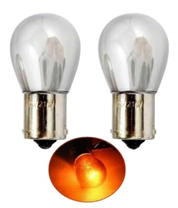 Ampoules BA15S P21W Chrome ORANGE pour Clignotants Utilitaires Voitures 2PCS - Picture 1 of 2