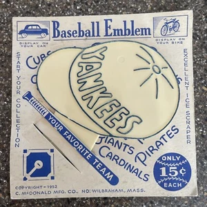 1952 New York Yankees Baseball Emblem License Plate Topper Hot Rod, Bicycle, Car - Picture 1 of 7