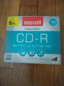 Maxell CD beschreibbare Medien CD-R 48x 700 MB 80 min Minute 5er-Pack schmale Schmuckhülle - Bild 1 von 9