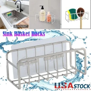 Sponge Holder Suction Cups Kitchen Sink Drain Rack Soap Storage Shelf Organizer - Picture 1 of 12