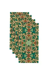 Green Medallion Weave 18" x 18" Napkins 1 Dozen - Foto 1 di 1