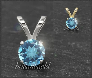 Anhänger 585 Gold Reiter, Topas blau 4, 5, 6, 7 mm, Gelbgold, Weißgold - Bild 1 von 12