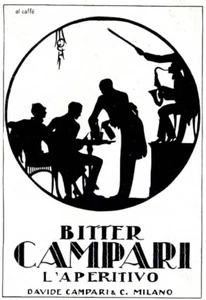 U.Mochi-BITTER CAMPARI- al caffé - APERITIVO Pubblicità originale 1925 - Imagen 1 de 1