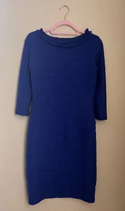 SARA CAMPBELL $448 Royal Blue Textured Lined Sheath Stretch Dress Size Small - Picture 1 of 6