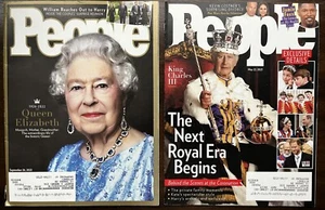 2 Iconic 2022 People Magazines:  Queen Elizabeth 1926-2022, King Charles III - Picture 1 of 6