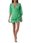 MELISSA ODABASH UK S Tabitha Green 100% Cotton Short Wrap Lined Dress