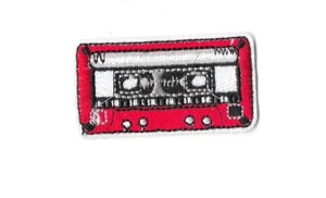 Tape Cassette Red Iron on Embroidered Patch Fabric Badge Music 3.5cm x 6.5cm - Picture 1 of 1