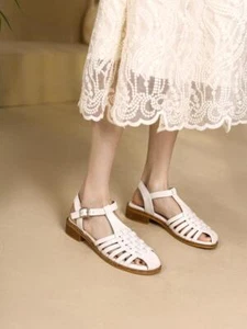 Women's Roman Casual Hollow Out Retro Comfort Walking Buckle Strap Shoes Sandals - Picture 1 of 6