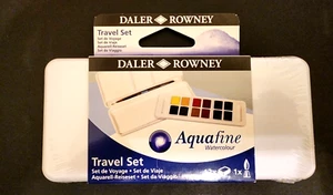 Daler Rowney Aquafine 12-pc Watercolour Travel Box Set - Picture 1 of 2
