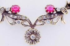 Amazing Antique Empire Necklace 18k Gold 2.2ct Diamond 2ct Ruby c1915 Boxed