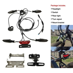 36V/48V/60V E-bike Headlight Front Rear Turn Signal Light Set with Mount Bracket - Picture 1 of 13