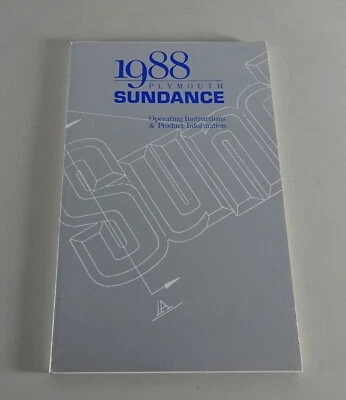 Manuale Dell'Owner / Manuale Plymouth Sundance Stand 1988 - Immagine 1 di 2