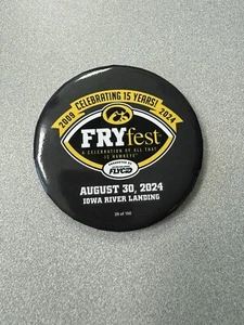 2024 Fry Fest Pinback Button Pin Iowa Hawkeyes Hayden Football Pin 29 Of 150 - Picture 1 of 2