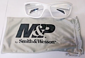 Smith & Wesson SW103-10 White Frame Clear White Gloss Lens Shooting Glasses - Picture 1 of 4
