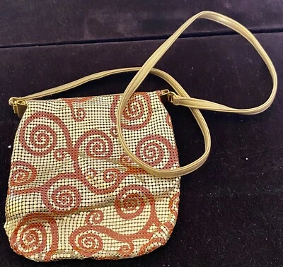 Bolsa satchel Whiting & Davis malha de metal multicolorida nova com etiquetas XX021 - Imagem 1 de 4