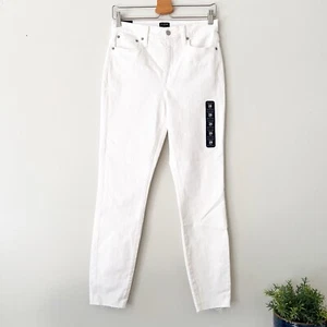 NEW J Crew 10" High Rise Skinny Jeans Women Size 28 White Denim Pants NWT - Picture 1 of 5