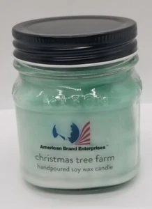 American Brand 8 oz Soy Wax Mason Jar Christmas Tree Farm Scent Candle Ship - Picture 1 of 12