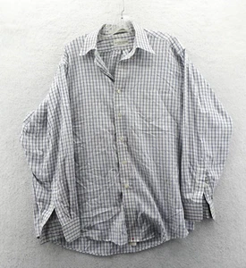 Hathaway Dress Shirt Mens 18 18.5 35 36 2XL Blue Plaid Button Down Long Sleeve - Picture 1 of 11