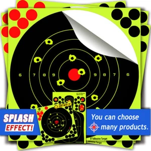 ATFLBOX Shooting Paper Target 8'' Splatter and Adhesive Stick for 50packs - Picture 1 of 5
