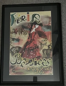 6 x Vintage Bezier Feria Stierkampf gerahmt Original Poster  - Bild 1 von 6