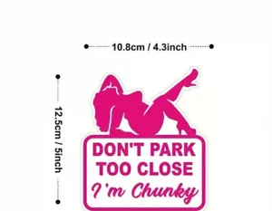 Don’t Park Too Close I’m Chunky Sticker Vinyl Truck Car Window Laptop Pink - Picture 1 of 1