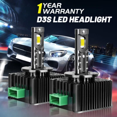 2pcs D3S D3R LED Headlight Bulbs 180W 6500K Super White HID Xenon Conversion Kit - Image 1 of 4