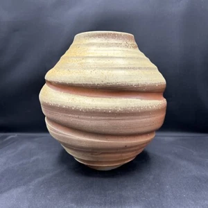 Studio Pottery Red/Orange, Tan, brown, ivory vase native Desert Signed - Picture 1 of 7