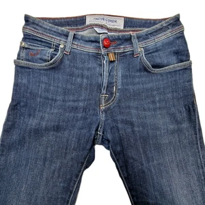 Jacob Cohën 622 Premium Slim Fit Jeans W30 L29 Made in Italy Rot Knopf Selten - Bild 1 von 24