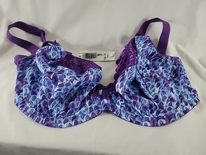Elomi Lexi Plunge Bra 36G Ultra Violet Print #8870 NEW TAG & FREE SHIPPING - Picture 1 of 10