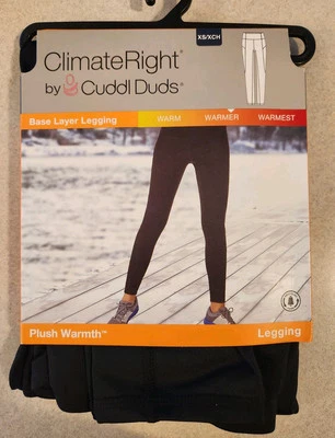 Leggings Cuddl Duds ClimateRight XS Felpa Calor Capa Base NEGROS #21425 Foto 1 de 4