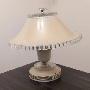 Lámpara de techo vintage antigua rosa Art Deco con pantalla - Imagen 1 de 5