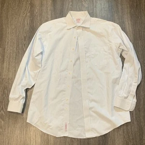 Brooks Brothers Button Down Shirt Long Sleeve Non Iron Blue Striped Cotton 15.5 - Picture 1 of 8