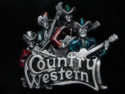 QD09146 *NOS* VINTAGE 1981 **COUNTRY WESTERN** MÚSICA CONMEMORATIVA HEBILLA DE CINTURÓN Foto 1 de 3