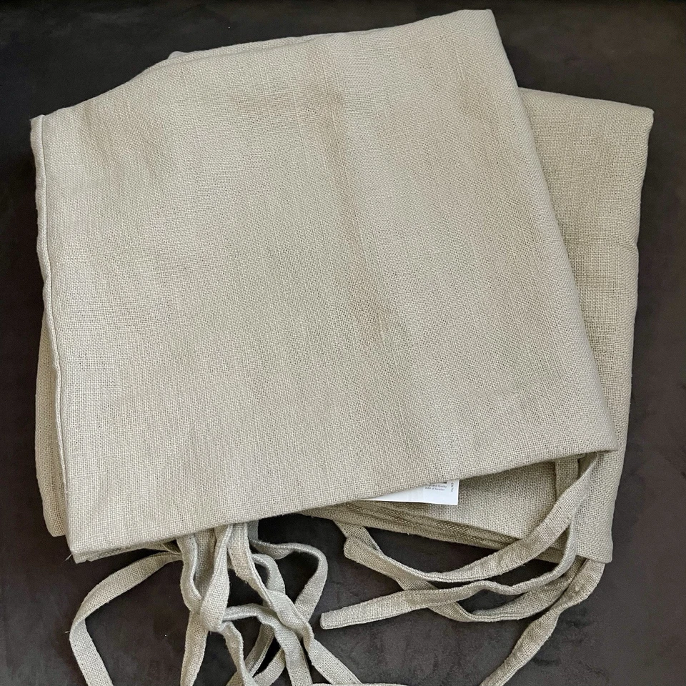 Juego de 2 fundas de almohada IKEA Ursula grandes Euro Sham Ramie 26 X 26 beige con lazos Foto 1 de 4