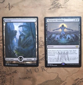MTG Patriarch's Bidding Modern Horizons 2 Regular LP/NM Free FULL ART SWAMP - Picture 1 of 2