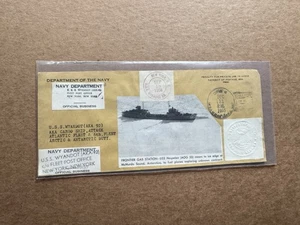 US 1956 Naval Cover +USS Wyandot +Multi-Chops +Antarctica Clip Cachet +Uncommon - Picture 1 of 2